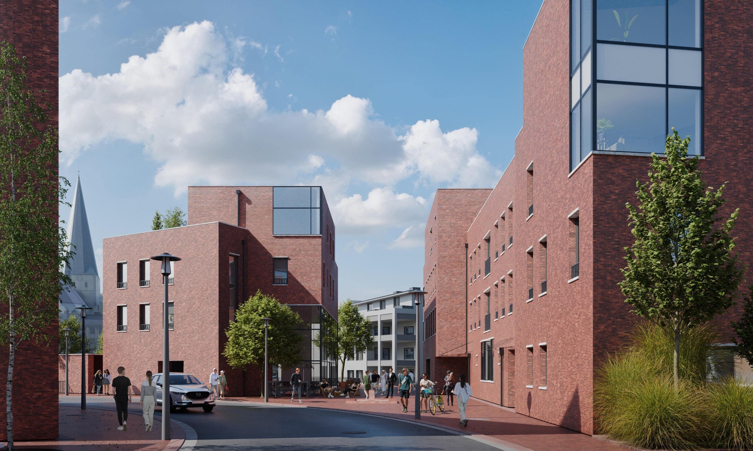 Exponierte Gewerbefläche im Erdgeschoss, zentral in Borken an der Aa im Haus „Wassermühle“ gelegen.