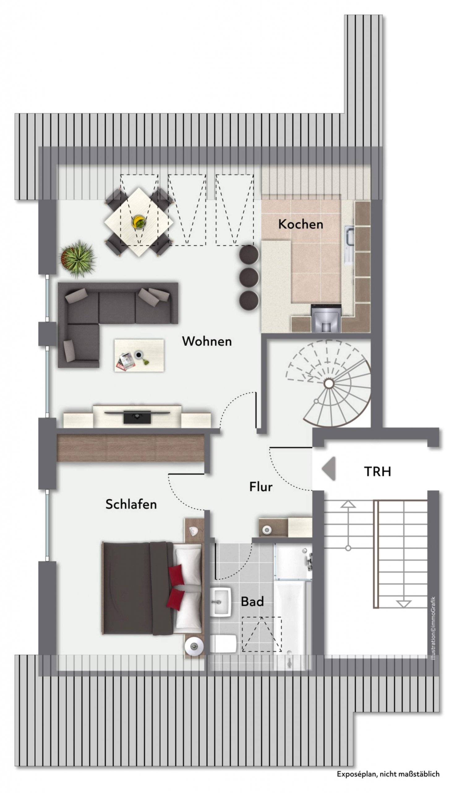 Helle 3-Zimmer Maisonette Wohnung mit Stellplatz in Gescher