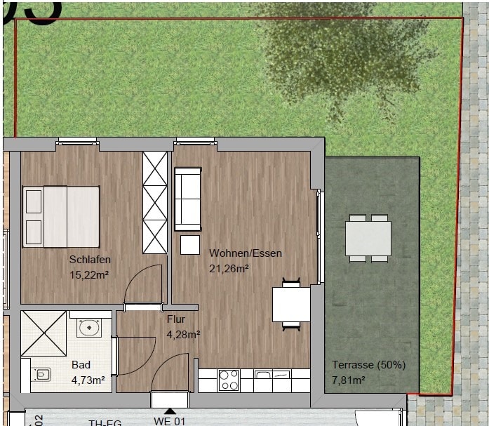 Neubau! Hochwertige Erdgeschosswohnung mit Gartenanteil in zentraler Lage von Haltern am See!
