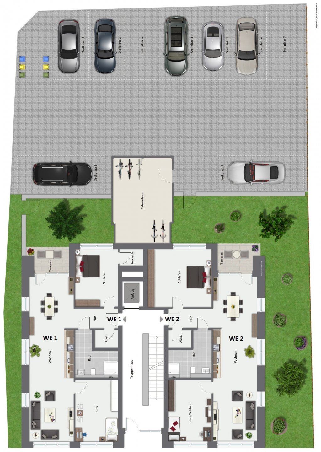 Dachterrasse mit City-Blick: 3-Z.-Maisonettewohnung mit Kellerraum und Aufzug in Borken! (WHG 6)