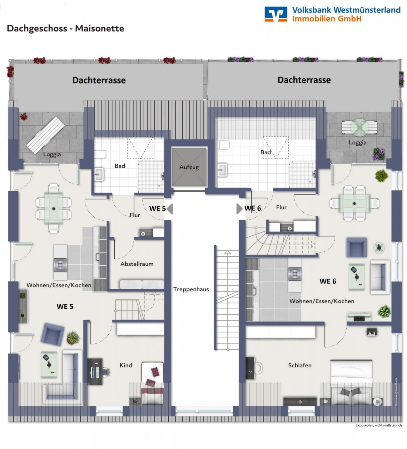 Dachterrasse mit City-Blick: 3-Z.-Maisonettewohnung mit Kellerraum und Aufzug in Borken! (WHG 6)