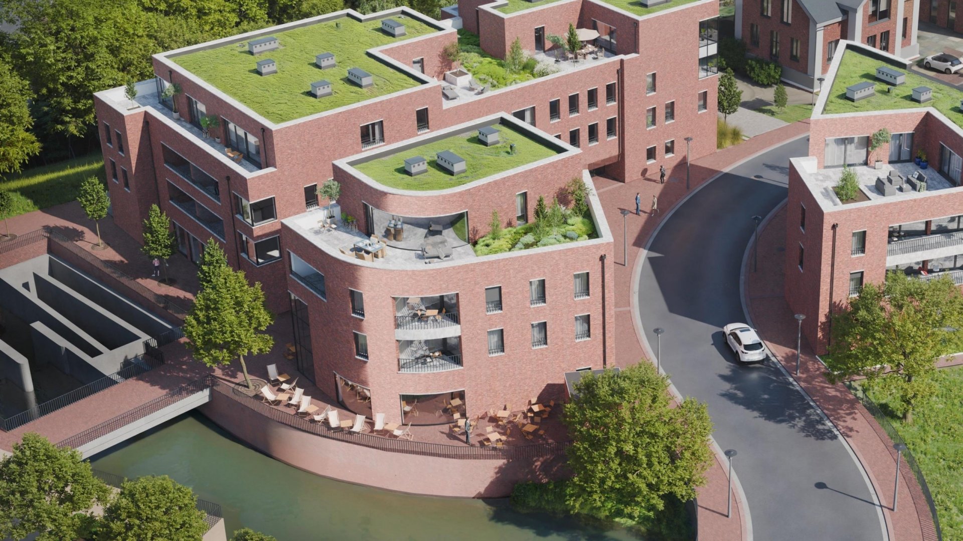 Neubau-Gastronomie im Haus „Aa-Terrassen“: Exklusives Wohn- und Geschäftshaus im Mühlenareal in Bork