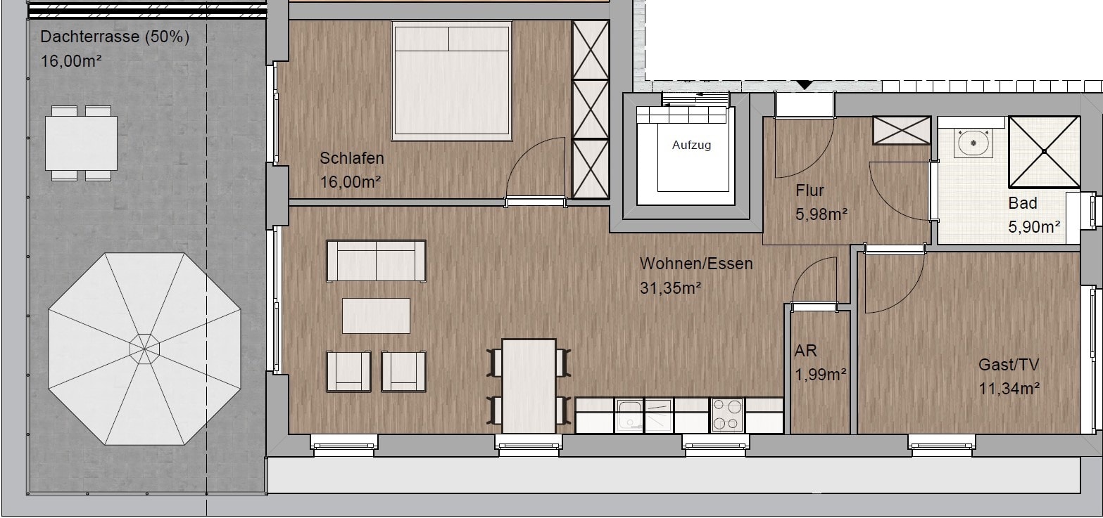 Neubau! Hochwertige Penthouse Wohnung mit Dachterrasse in zentraler Lage von Haltern am See!
